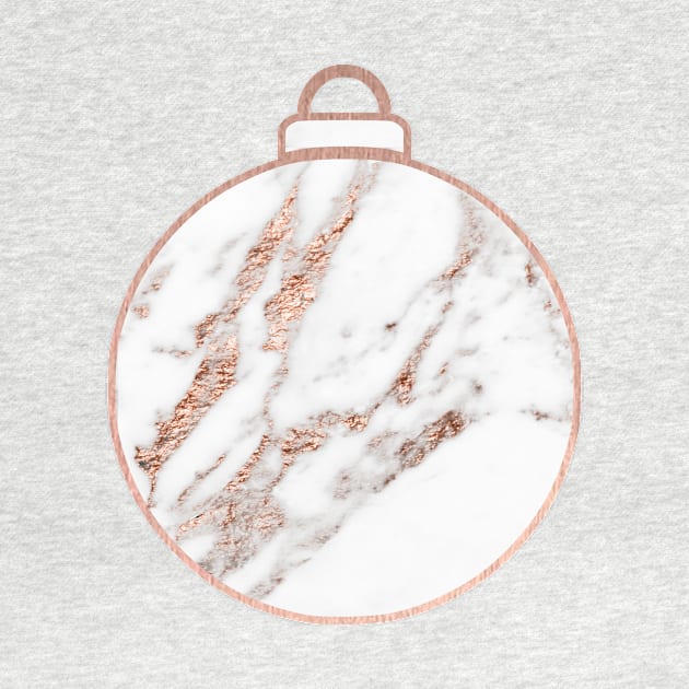 Rose gold Christmas bauble by peggieprints